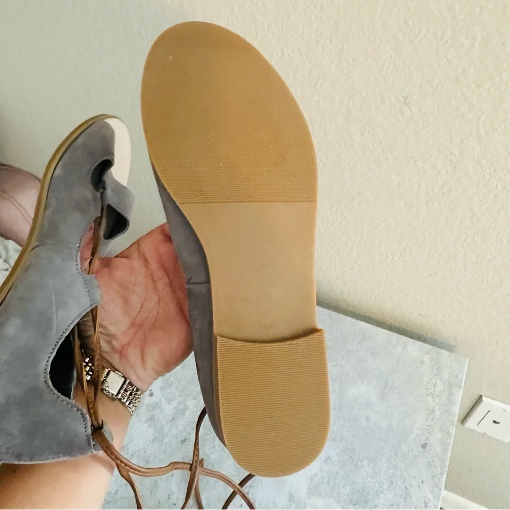 J. Jill Gray Suede Sandals with Leather Ankle Strap Women’s Size 8 - Picture 7 of 10